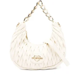 Hobo Bag Donna LOVE MOSCHINO Trapuntata Avorio