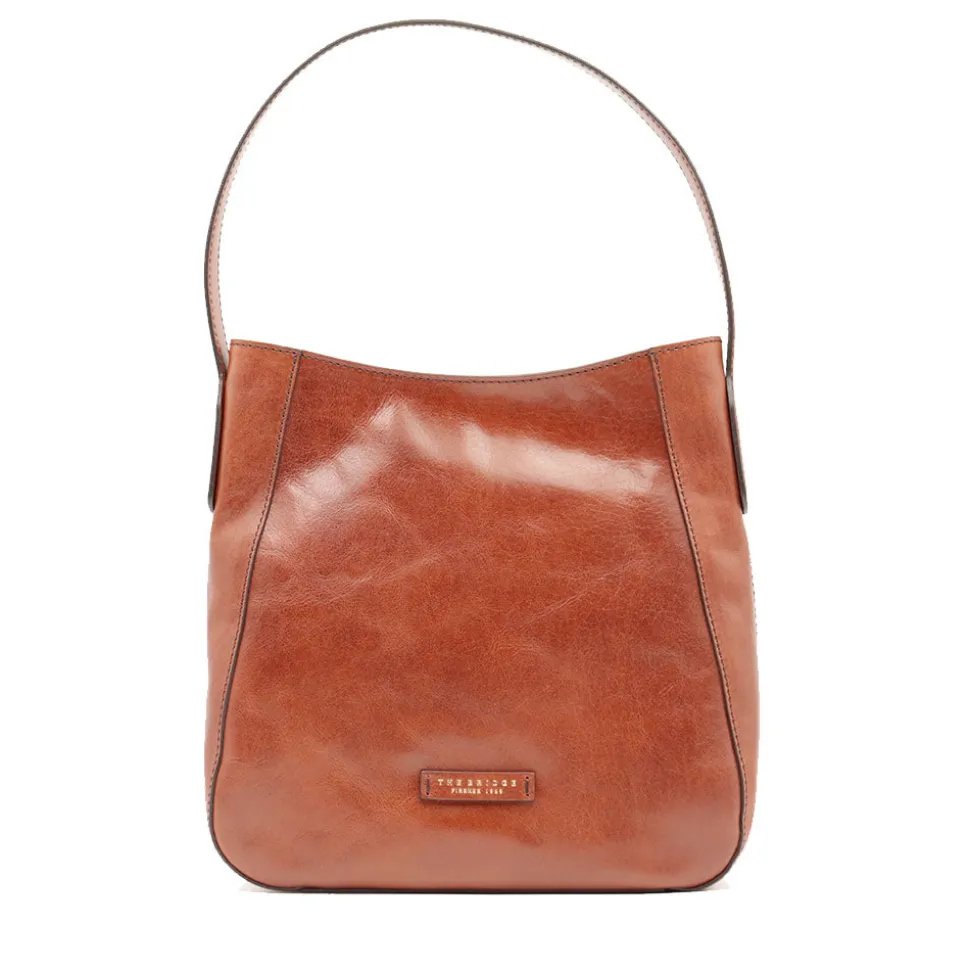 Hobo Bag Donna THE BRIDGE linea Maddalena in Pelle Marrone