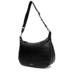 Hobo Bag Large con Tracolla LIU JO Nera con Logo Laserato Monogram