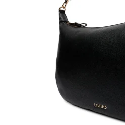 Hobo Bag Large con Tracolla LIU JO Nera con Logo Laserato Monogram