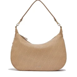 Hobo Bag Large con Tracolla LIU JO color Cammello con Logo Laserato Monogram