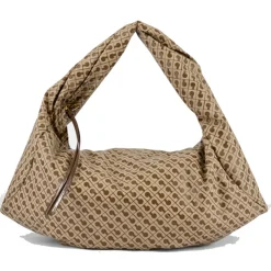 Hobo Bag Large GHERARDINI in Tessuto Softy colore Tabacco Burro
