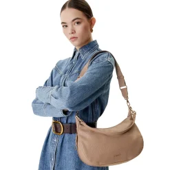 Hobo Bag Media con Tracolla LIU JO Marrone con Logo Laserato Monogram