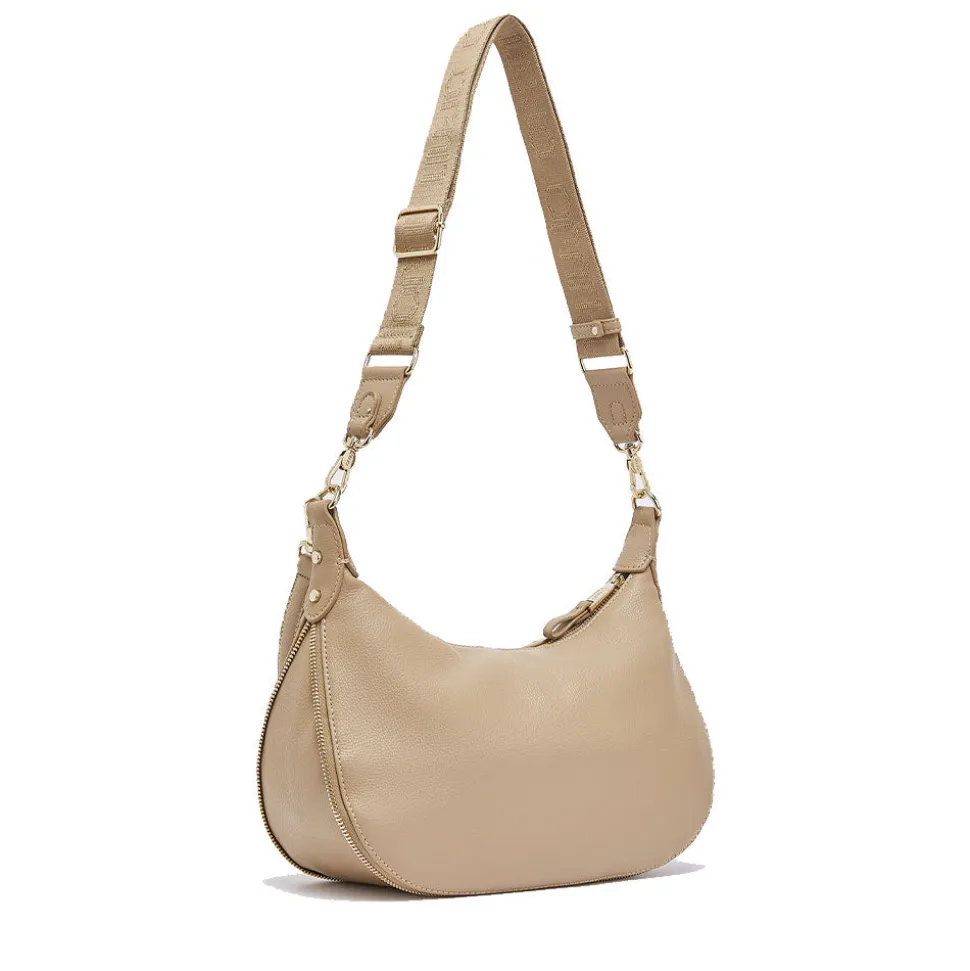 Hobo Bag Media con Tracolla LIU JO color Cammello con Logo Laserato Monogram