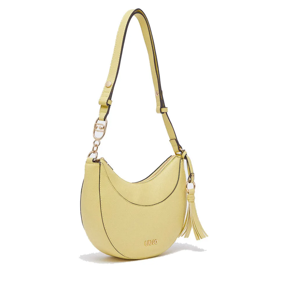 Hobo Bag Media Donna LIU JO stampa Bottalata Giallo Avocado con Charm
