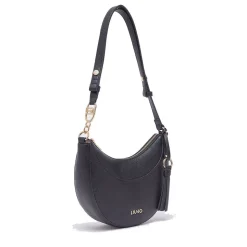 Hobo Bag Media Donna LIU JO stampa Bottalata Nera con Charm