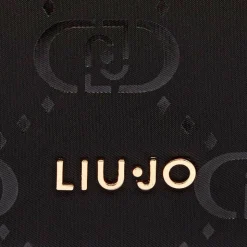 Hobo Bag Small con Tracolla LIU JO in Nylon Nero con Stampa Logo All Over