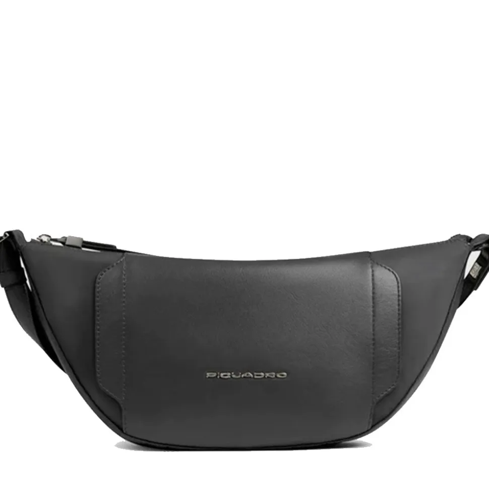 Marsupio Donna PIQUADRO in Pelle e Tessuto Nero Linea Circle - CA6955W92T