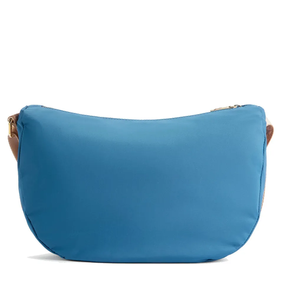 Mezzaluna Grande a Tracolla 1A Classe Alviero Martini linea Breeze Nylon Blu Pacifico LB84