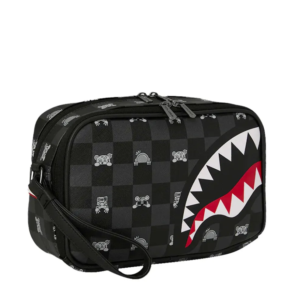 Necessaire SPRAYGROUND stampa Gray Peeking Character Check