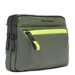 Pochette Uomo Piquadro in Tessuto colore Verde con Tracolla Linea Corner - AC6492C2OW