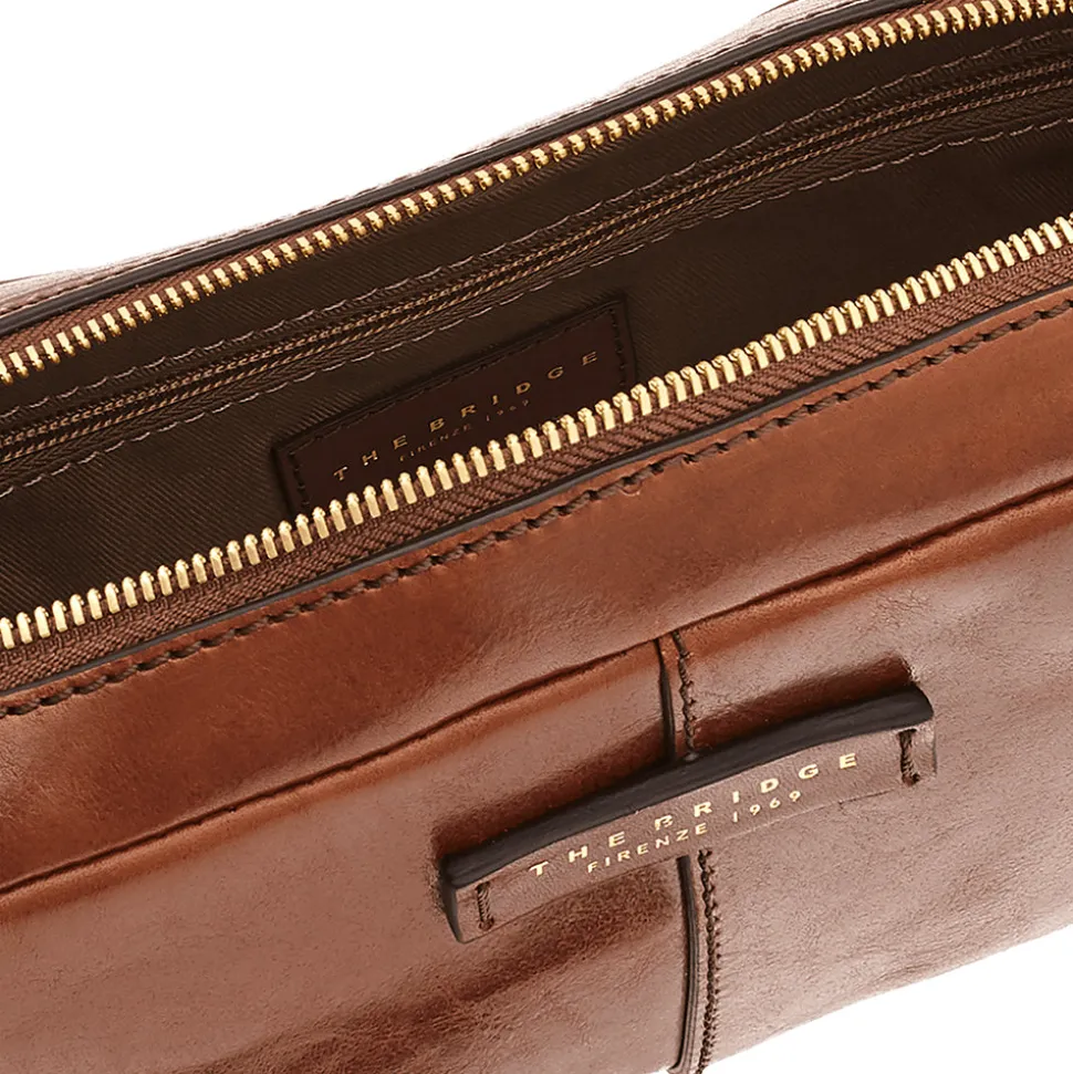 Pochette Uomo THE BRIDGE linea Vespucci in Pelle Marrone