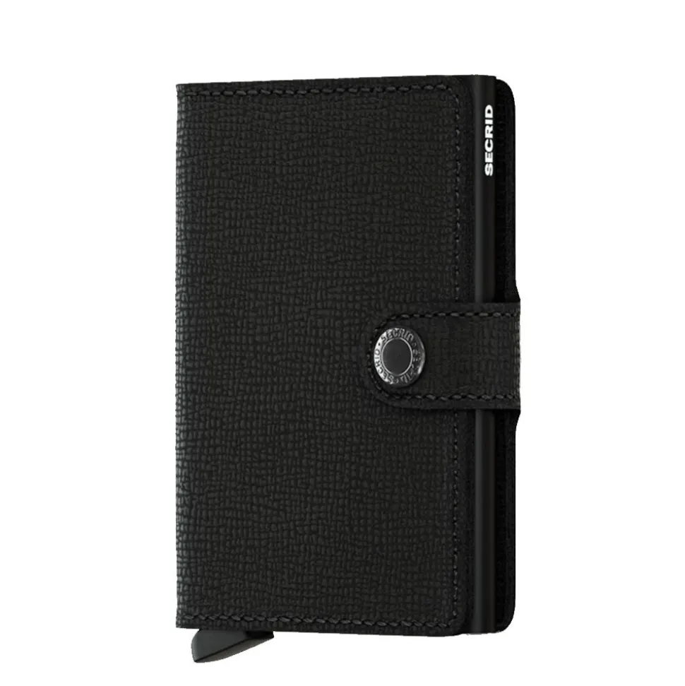 Porta Carte con Clip SECRID linea Miniwallet Crisple in Pelle Nero con RFID