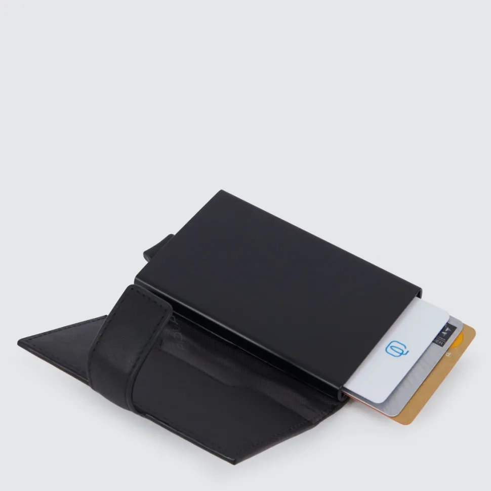 Porta carte di credito in metallo PIQUADRO in Pelle Nero PP5649W122R