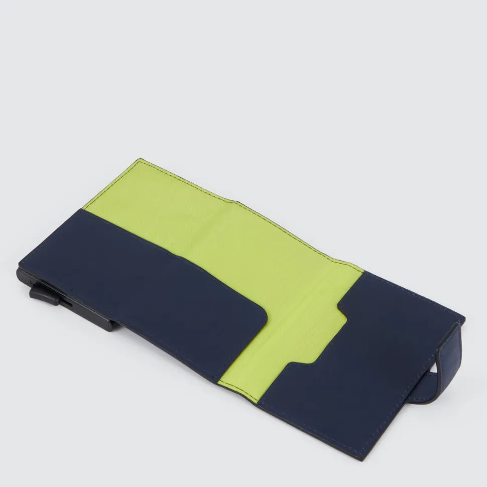 Porta carte di credito in metallo PIQUADRO in Pelle Blu PP5649W122R