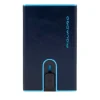 Portacarte PIQUADRO in Pelle e Alluminio con RFID Colore Blu Linea Blue Square - PP4891B2BLR