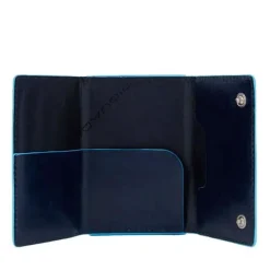 Portacarte PIQUADRO in Pelle e Alluminio con RFID Colore Blu Linea Blue Square - PP4891B2BLR
