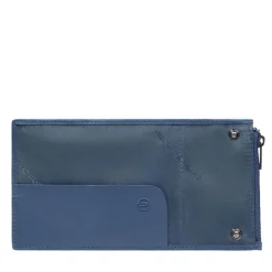 Portacarte PIQUADRO in Pelle e Alluminio con RFID Blu Linea Atlas - PP5585S138R