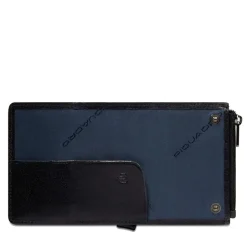 Portacarte PIQUADRO in Pelle e Alluminio con RFID Colore Nero Linea Solm - PP5585S141R