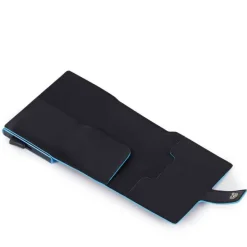 Portacarte PIQUADRO in Pelle e Alluminio con RFID in Pelle Colore Nero - PP5649B2RBLR