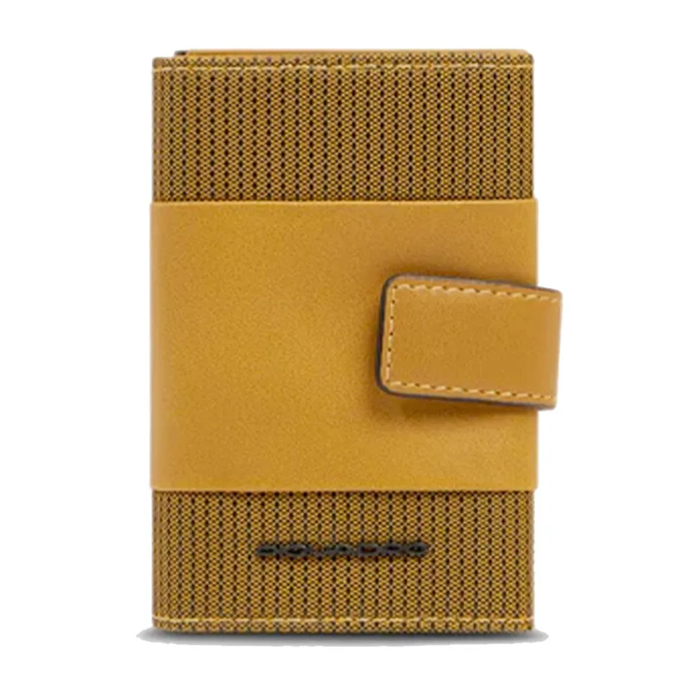 Portacarte PIQUADRO in Tessuto e Alluminio con RFID Colore Senape Linea Pq - Earth - PP5649S137R
