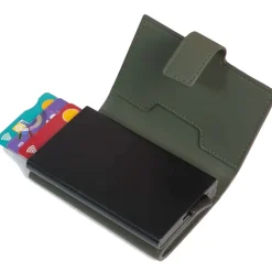 Portacarte PIQUADRO in Tessuto e Alluminio con RFID Colore Verde Linea Corner 2.0 - PP5649C2OWR