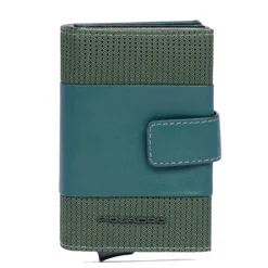 Portacarte PIQUADRO in Tessuto e Alluminio con RFID Colore Verde Linea Pq - Earth - PP5649S137R
