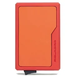 Portacarte PIQUADRO MagSafe in Alluminio e Pelle con RFID Colore Arancio - PP7072S145R