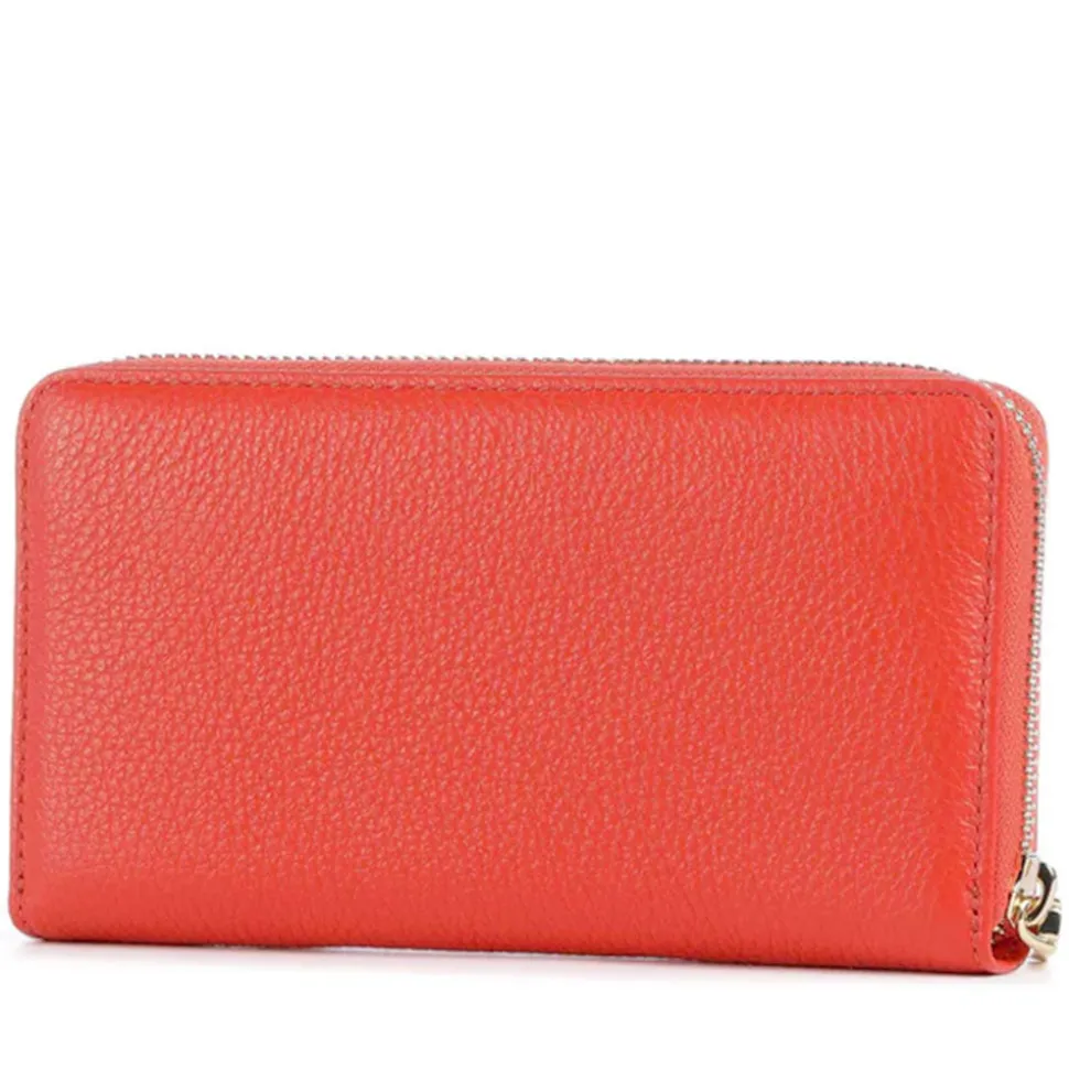 Portafoglio Donna COCCINELLE Zip Around in Pelle Gazpacho Linea Metallic Soft