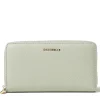 Portafoglio Donna COCCINELLE Zip Around in Pelle Celadon Green Linea Metallic Soft