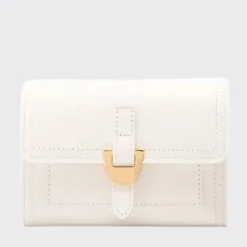 Portafoglio Donna COCCINELLE in Pelle Colore Blanco Linea Campus con Zip Posteriore