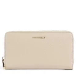 Portafoglio Donna COCCINELLE Zip Around in Pelle Sandshell Linea Metallic Soft