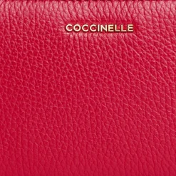 Portafoglio Donna COCCINELLE Zip Around in Pelle Scarlet Linea Metallic Soft
