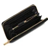 Portafoglio Donna COCCINELLE Zip Around in Pelle Nera Linea Metallic Soft