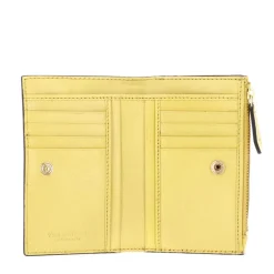 Portafoglio Donna con Bottone THE BRIDGE linea Lucrezia in Pelle Giallo Banana