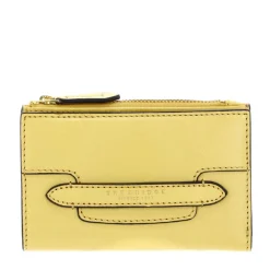 Portafoglio Donna con Bottone THE BRIDGE linea Lucrezia in Pelle Giallo Banana