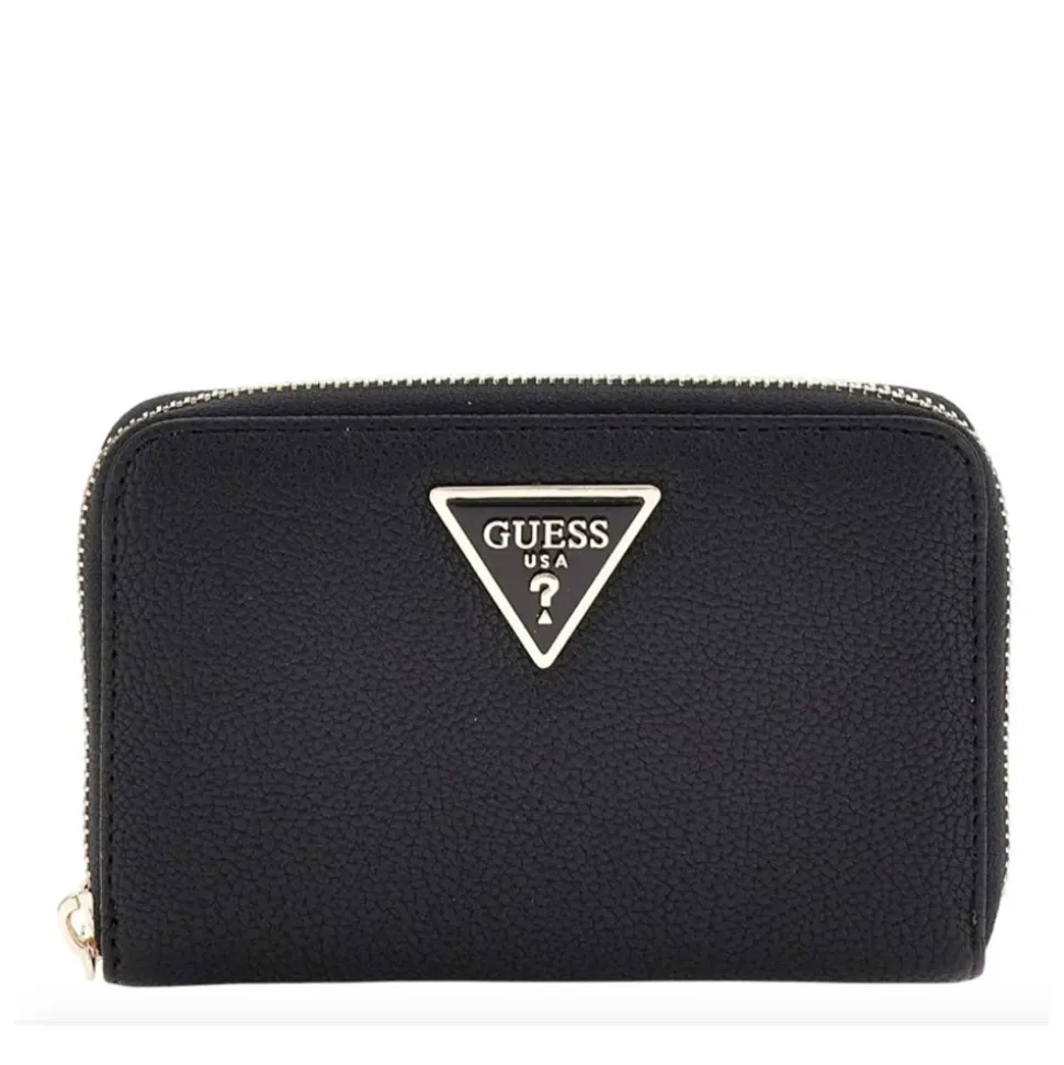Portafoglio Donna GUESS Chiuso con Zip Linea Laurel Colore Nero Misura Media