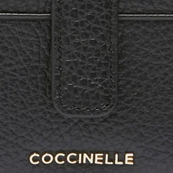 Portafoglio Donna Mini COCCINELLE in Pelle Colore Nero Linea Metallic Soft