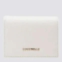 Portafoglio Donna Mini COCCINELLE in Pelle Linea Metallic Soft colore Blanco Chiuso con Bottone