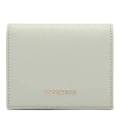 Portafoglio Donna Mini COCCINELLE in Pelle Linea Metallic Soft colore Celadon Green Chiuso con Bottone