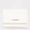 Portafoglio Donna Piccolo COCCINELLE in Pelle Colore Blanco Linea Metallic Soft