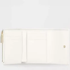 Portafoglio Donna Piccolo COCCINELLE in Pelle Colore Blanco Linea Metallic Soft