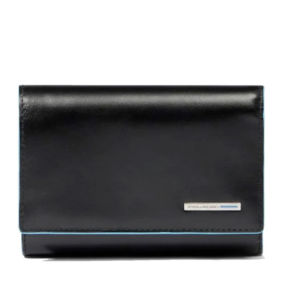Portafoglio Donna Piccolo PIQUADRO In Pelle Nera Linea Blue Square - PD6471B2R