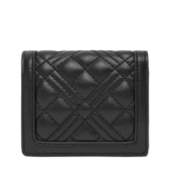 Portafoglio Donna Piccolo Trapuntato LOVE MOSCHINO linea Quilted Nero e Nikel