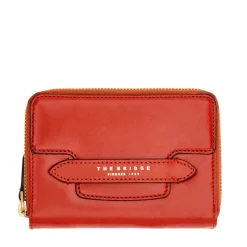 Portafoglio Donna Piccolo Zip Around THE BRIDGE linea Lucrezia in Pelle Rosso Ciliegia