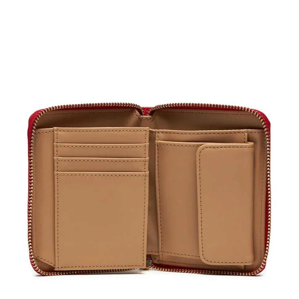 Portafoglio Donna Piccolo Zip Around LOVE MOSCHINO Effetto Goffrato Rosso