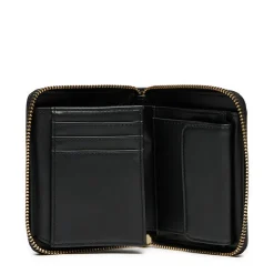 Portafoglio Donna Piccolo Zip Around LOVE MOSCHINO Effetto Goffrato Nero