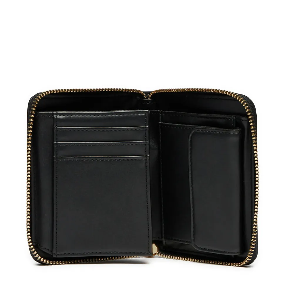 Portafoglio Donna Piccolo Zip Around LOVE MOSCHINO Effetto Goffrato Nero