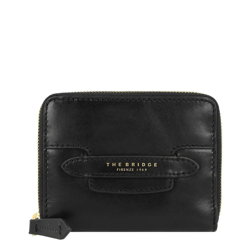Portafoglio Donna Piccolo Zip Around THE BRIDGE linea Lucrezia in Pelle Nera