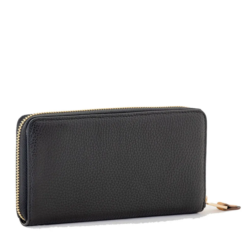 Portafoglio Donna Zip Around 1A Classe Alviero Martini linea Castle Leather in Pelle Nera PP09